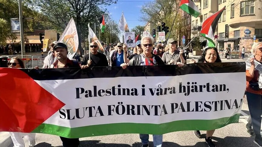 İsrail’in Filistin’e ve Lübnan’a düzenlediği saldırılar İsveç’te protesto edildi